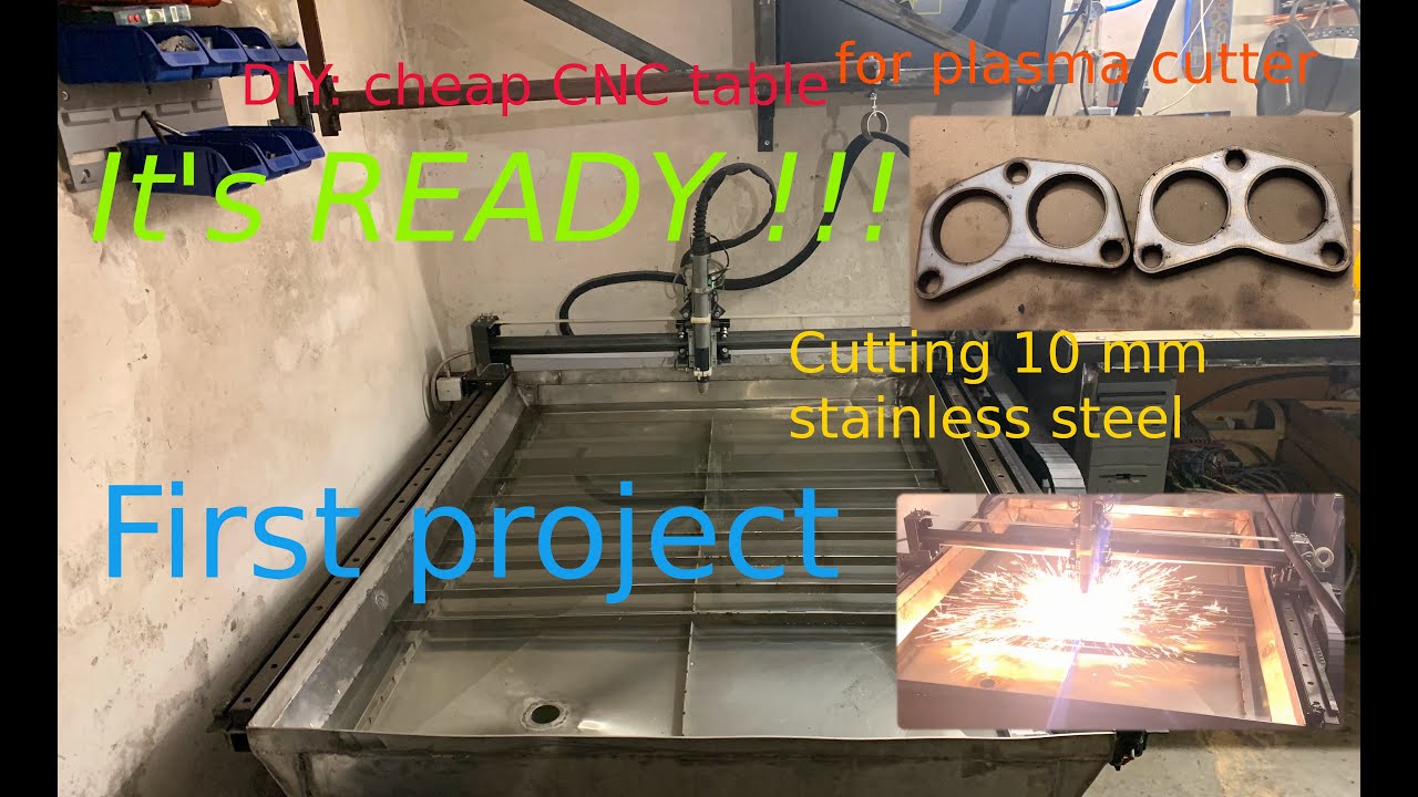 DIY: Tani stół CNC ze złomu GOTOWY!!!, Plazma Spartus 85CNC cięcie stali nierdzewnej 10mm