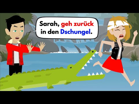 Deutsch lernen | Krokodile attackieren Sarah im See 🐊 | Wortschatz und wichtige Verben