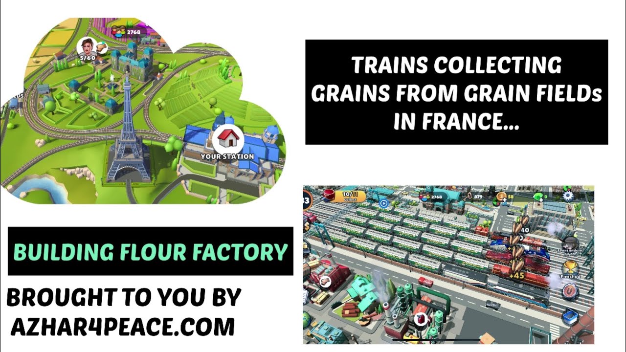 A DAY IN FRANCE TRAINSTATION 2 FLOUR FACTORY TRAINS COLLECTING GRAINS