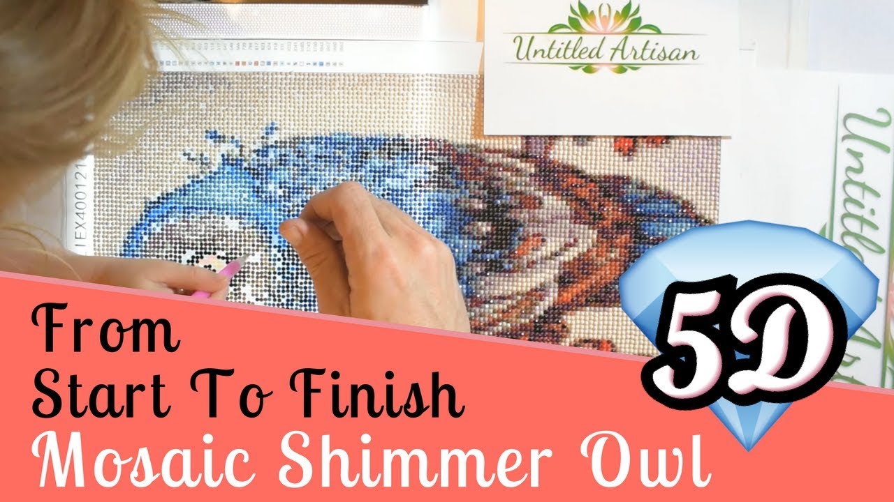 5D Diamond Painting: Mosaic Owl (Start To Finish - Time Lapse)