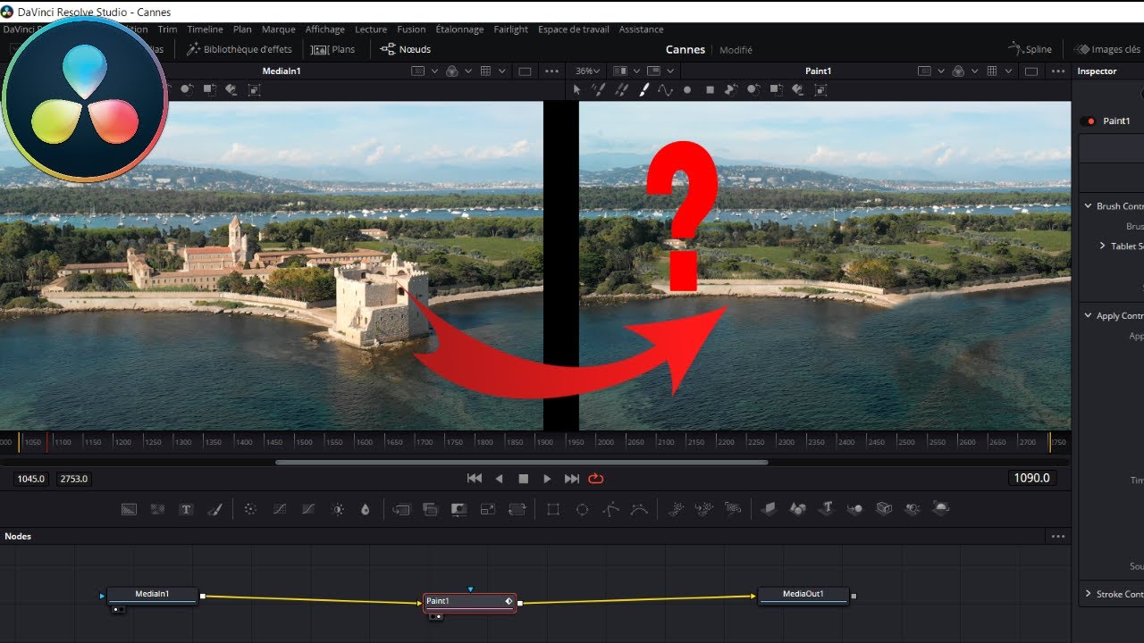 Faire disparaître un objet dans Davinci resolve (tuto Fusion) - YouTube