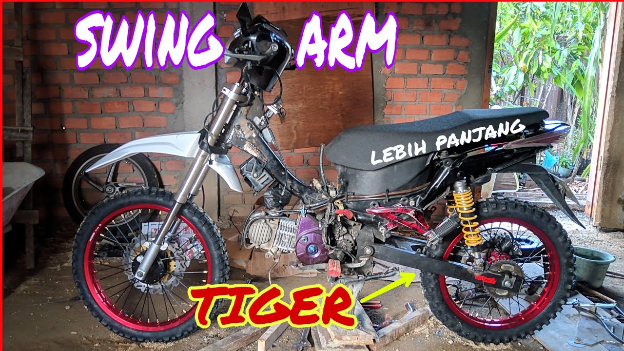 Swing Arm Honda Tiger di Supra , bebek Cross/Supermoto ,jadi lebih
