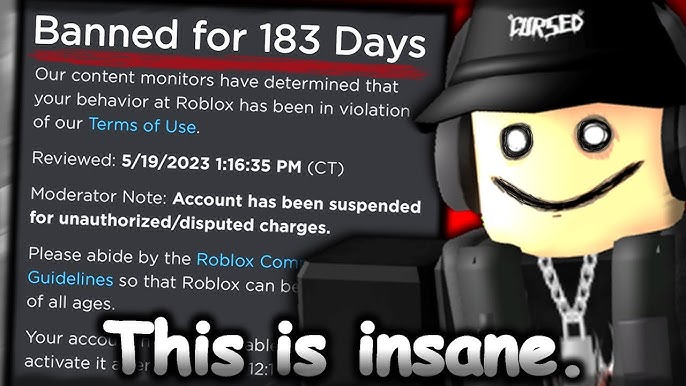 bro what?? i've had this account with the same name for over two years.. :  r/ROBLOXBans