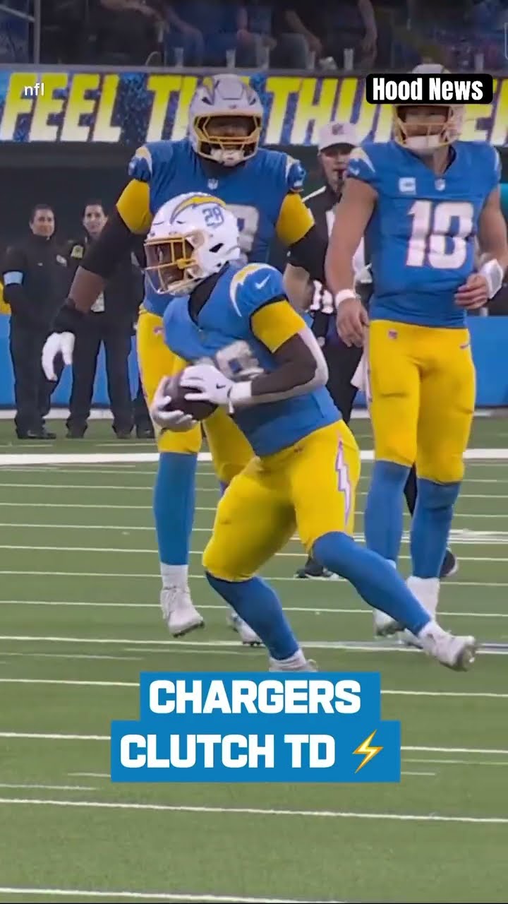 Clutch TD ⚡️ #hoodnews #chargers #broncos #justinherbert #HassanHaskins #touchdown #omg #wow #how