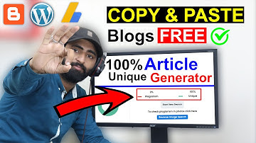 COPY PASTE BLOG AND EARN MONEY - Free Article Generator - Unique Article Generator