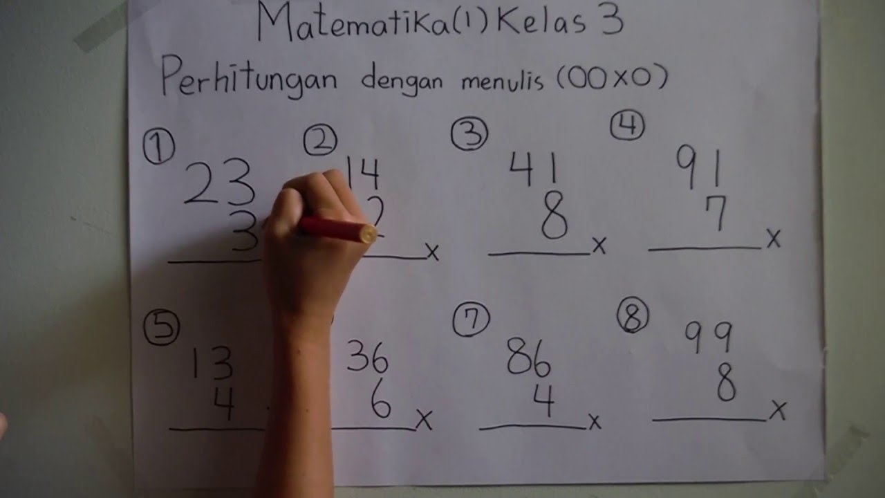 Belajar Matematika (1) Kelas 3 Perhitungan dengan menulis (〇〇×〇) bahasa