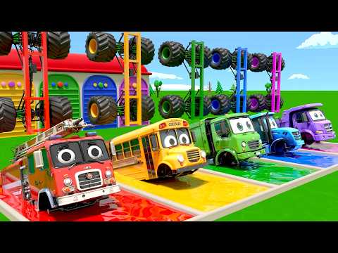 Canción Bingo + Las Ruedas del Autobús – ¡Aprende los Colores con un Balón de Fútbol de Colores! 🌈⚽