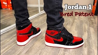 Jordan 1 Bred Patent Review & On Foot - YouTube