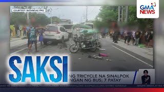 Mga pasahero ng tricycle na sinalpok ng SUV, nagulungan ng bus; 7 patay | Saksi