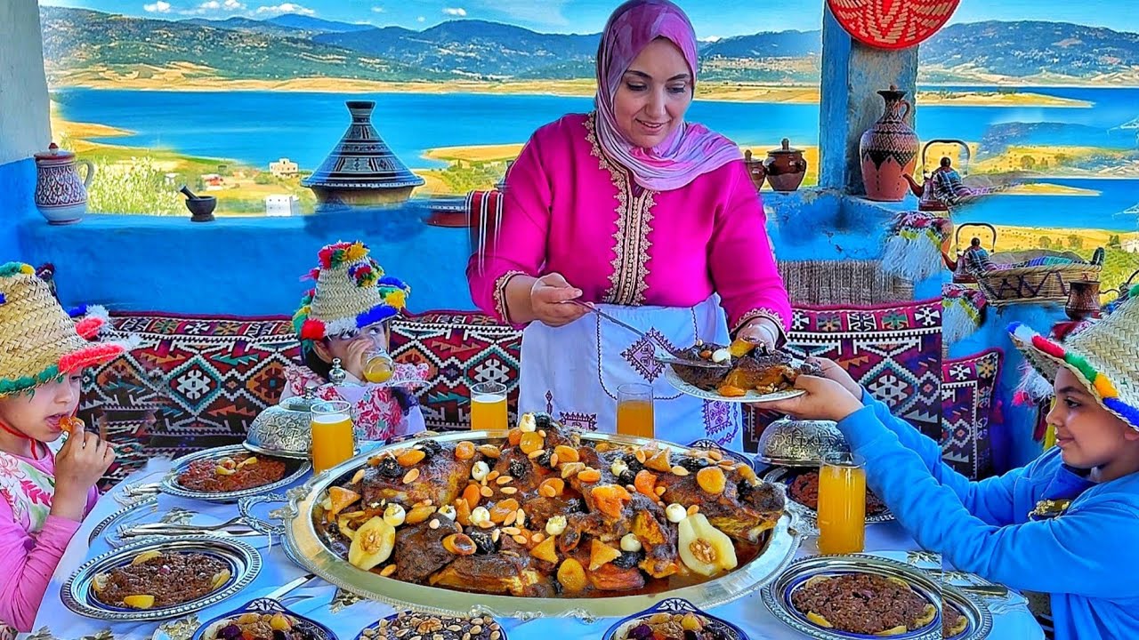 كلاو عليه صبعانهم سر اللحم بالبرقوق ديال الاعراس العراضة المناسبات مدغمر فتي زبدة سلطات زعلوك فلفل