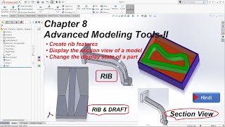 Chapter 8.5 Rib feature, Section view and Display state of a part in Solidworks 2020.