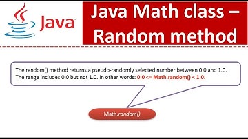Java Math class (Random method) | Java Tutorial