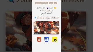 Cool Image Zoom Hover 🔍 | HTML + CSS + JS | Code Guy #shorts #trending    #coding #htmlcss