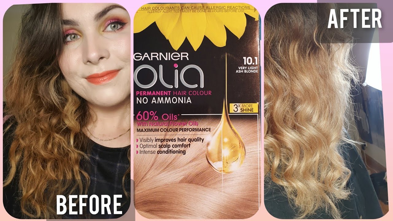 til stede Konserveringsmiddel Tilhører Using Blonde Dye as a Toner? | Garnier Olia 10.1 Very Light Ash Blonde -  YouTube