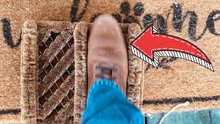 NINAMAR Natural Coir Boot Scraper Door Mat - 13 x 12 inch 