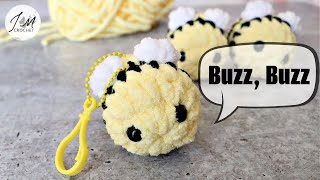 Mini Bee Plushie How to crochet a Bee tutorial - Full length- *NO SEW* Free pattern #crochetplushies