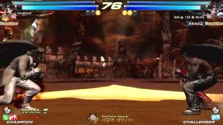 [TTT2] 140225 GameCity HookHook(Kazuya,Deviljin) VS Niko(Hwoarang,Deviljin)