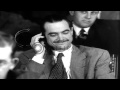 Howard Robard Hughes, Jr. listens to testimony during Senate Hearings,1947 in Was...HD Stock Footage