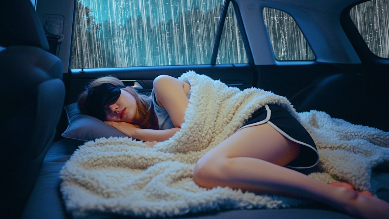 Heavy Rain & Thunder on Car Roof in Rainforest 🌧️⚡ Deep Sleep Sounds ...