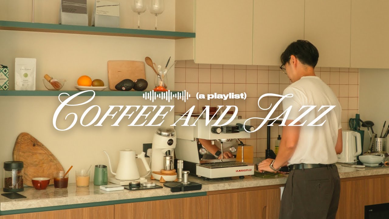 make coffee and listen to jazz at home