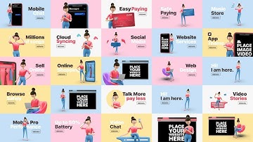 3D Animation Explainer Girl Video - After Effects Template