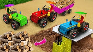 Diy tractor mini Bulldozer to making concrete road | Construction Vehicles, Road Roller #366