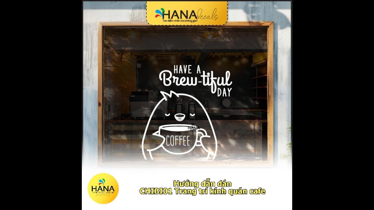 Sticker Trang Trí Quán Cafe Dễ Dán - Hana Decals - CHIBI01
