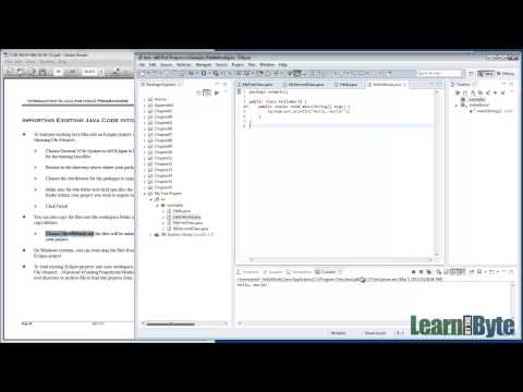 Intro to Java Training Course - Chapter 3 - Importing Existing Java Code into Eclipse