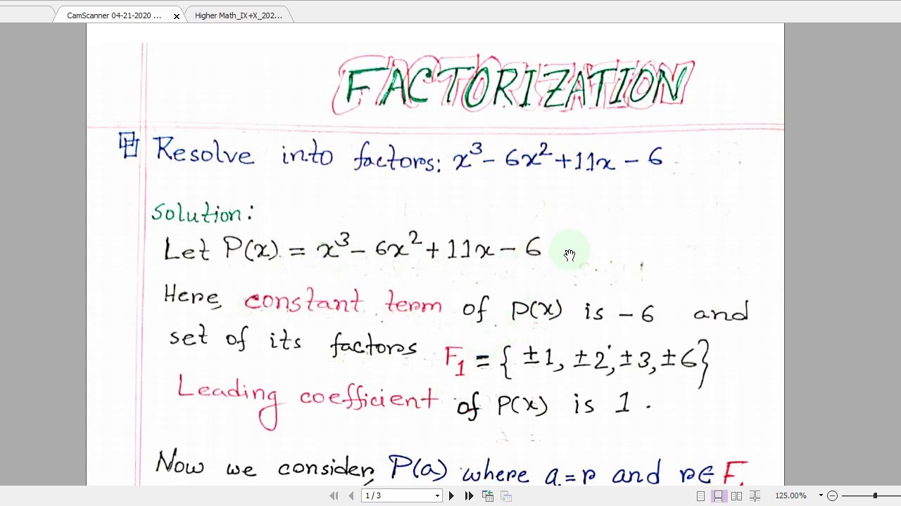 Factorization Examples (Ch-2, Higher Math-IX)_L-4 - YouTube