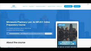 Example Online Course Dashboard Navigation for RxPharmacist