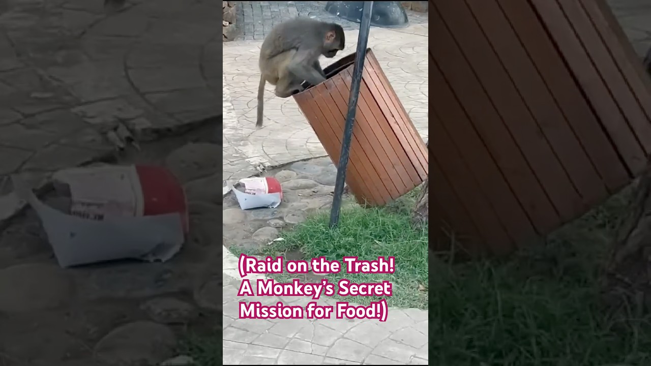 "Crime Scene at the Trash Can: Monkey on a Midnight Mission!" 🐒🍌 