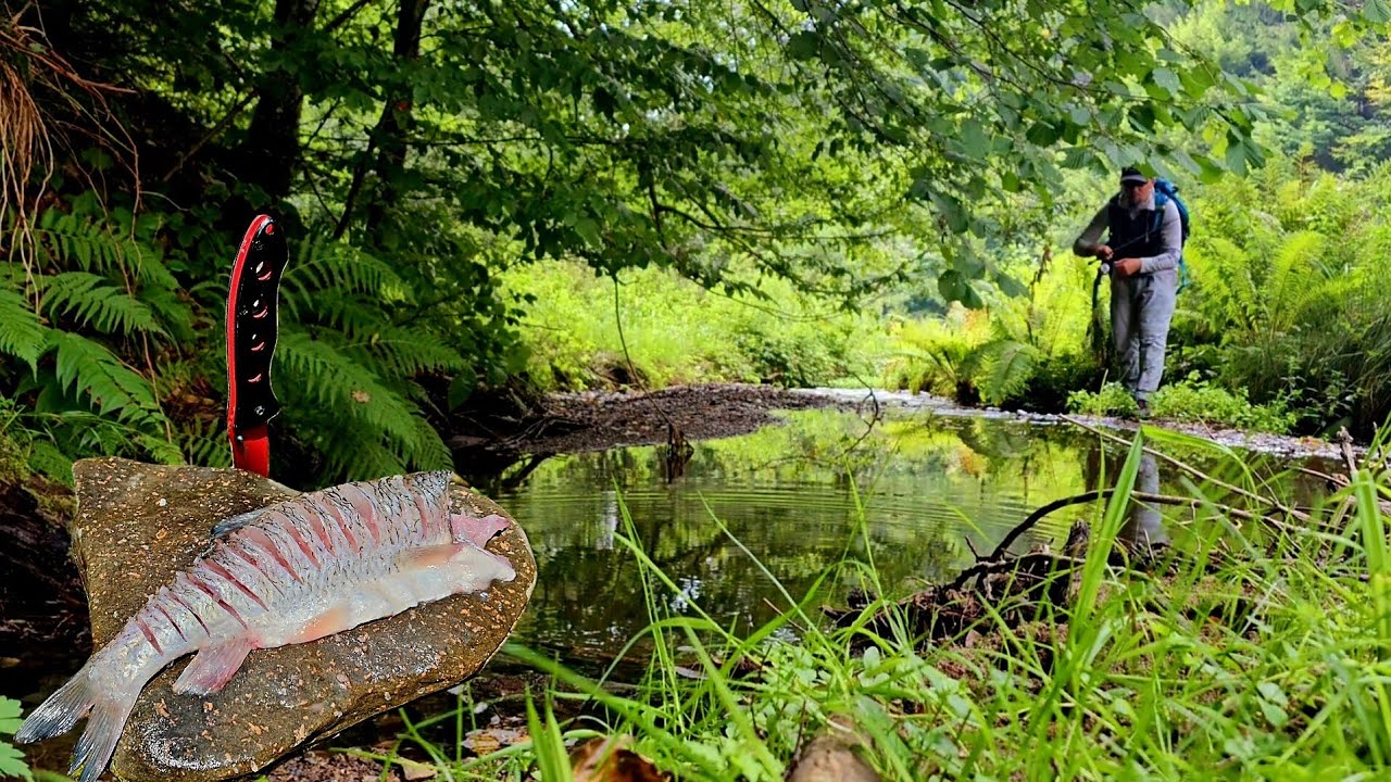 🎣 Trei zile pe RÂU, de la izvoare până la vărsare - MĂNÂNC ce PRIND și dorm în HAMAC