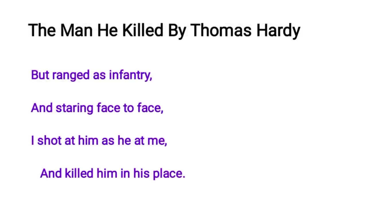 An Explanation of The Man He Killed by Thomas Hardy in Marathi 