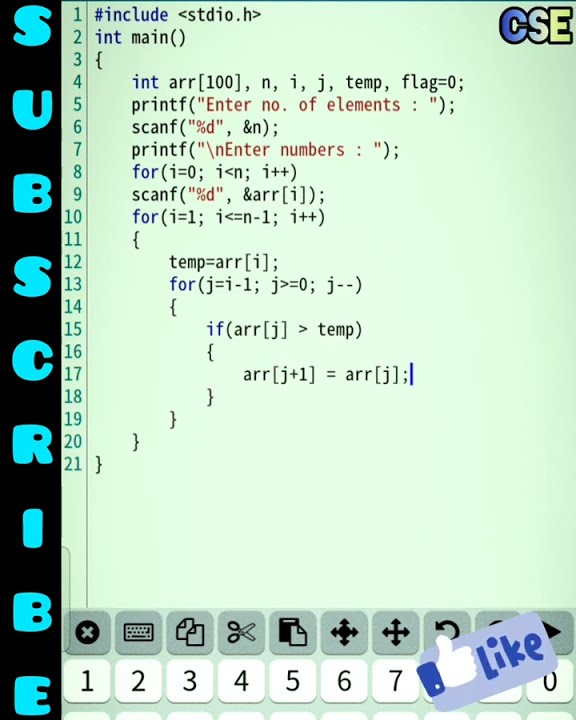 Insertion Sort Algorithm | C program | Data Structure | #shorts #coding ...