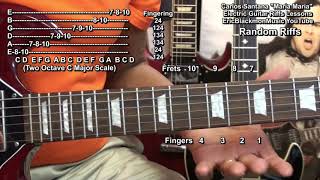 Video thumbnail of "Carlos Santana MARIA MARIA Guitar Solo Riffs Lesson - Wild Thoughts DJ Khaled @EricBlackmonGuitar"