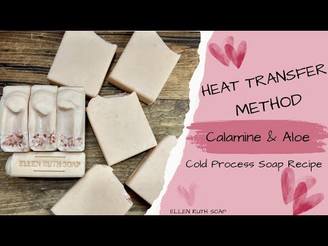 💗 CALAMINE & ALOE CP Soap 💚 Using the Heat Transfer Method | Ellen Ruth Soap #soapmaking