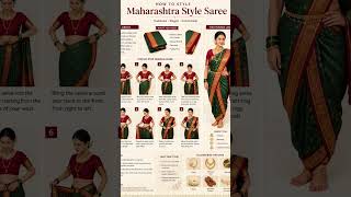 Nauvari Saree Draping in 8 Easy Steps ✨💚 #maharashtra #sareestyle #nauvarisaree #saree #shortsindia