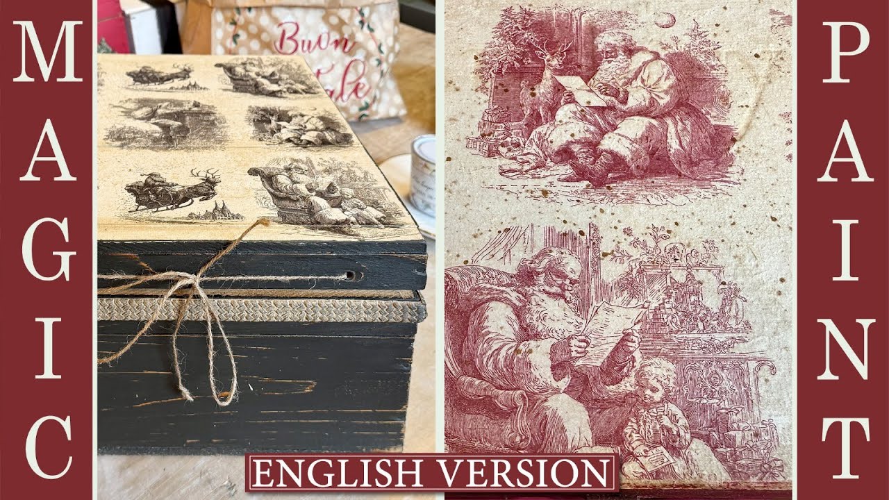 Create Christmas gift boxes with découpage, mouldings and Magic Paint! Chalk Paint #DIY #ElisaMP