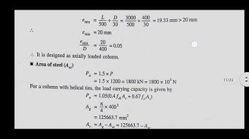Design of RC Column || Part 3 || Axially Loaded Short Column with Helical Reinforcement || LSM