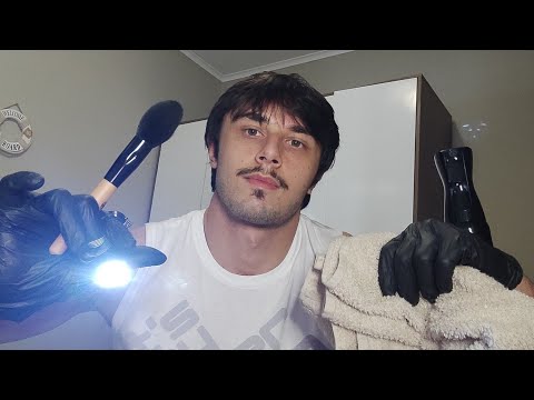 ASMR Gym Rat Friend Tucking You To Sleep (head massage, grooming, spraying and taking care of you)