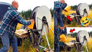 Worlds Fastest Log Splitter Machine - Amazing Dangerous Firewood Processing Machine ! (Woodworking)