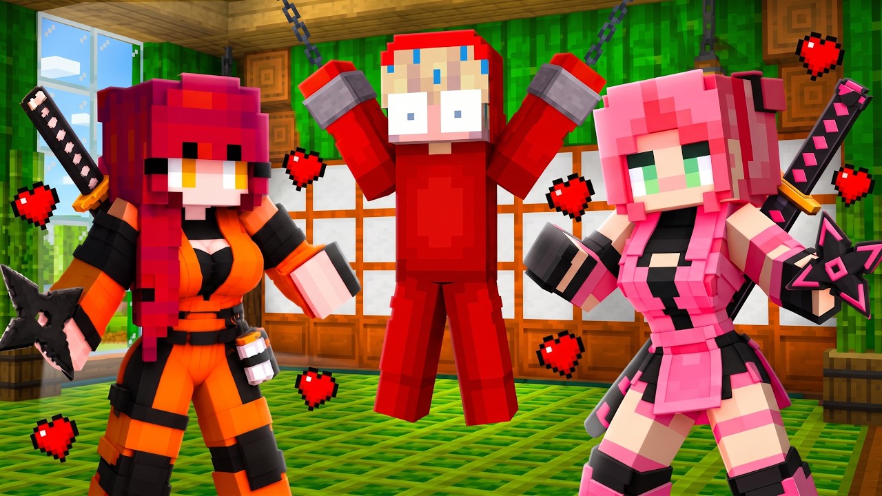 Japanska Ninja Tjejer Kidnappade Mig i Minecraft!