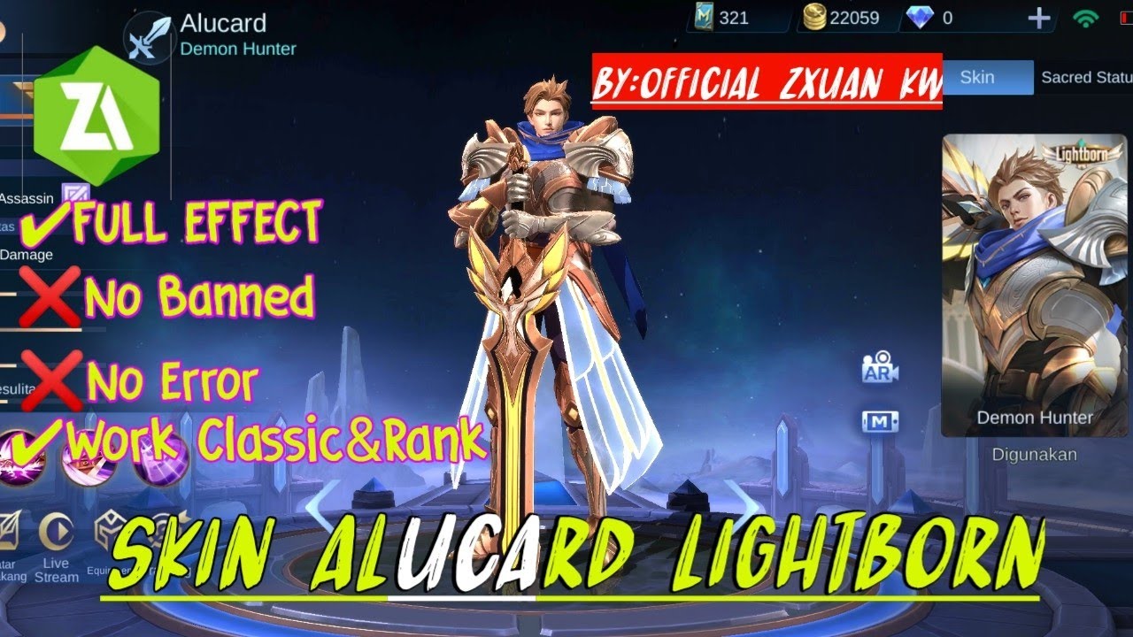 New Update Script Skin LightBorn Alucard Full Effect With Voice - By ...