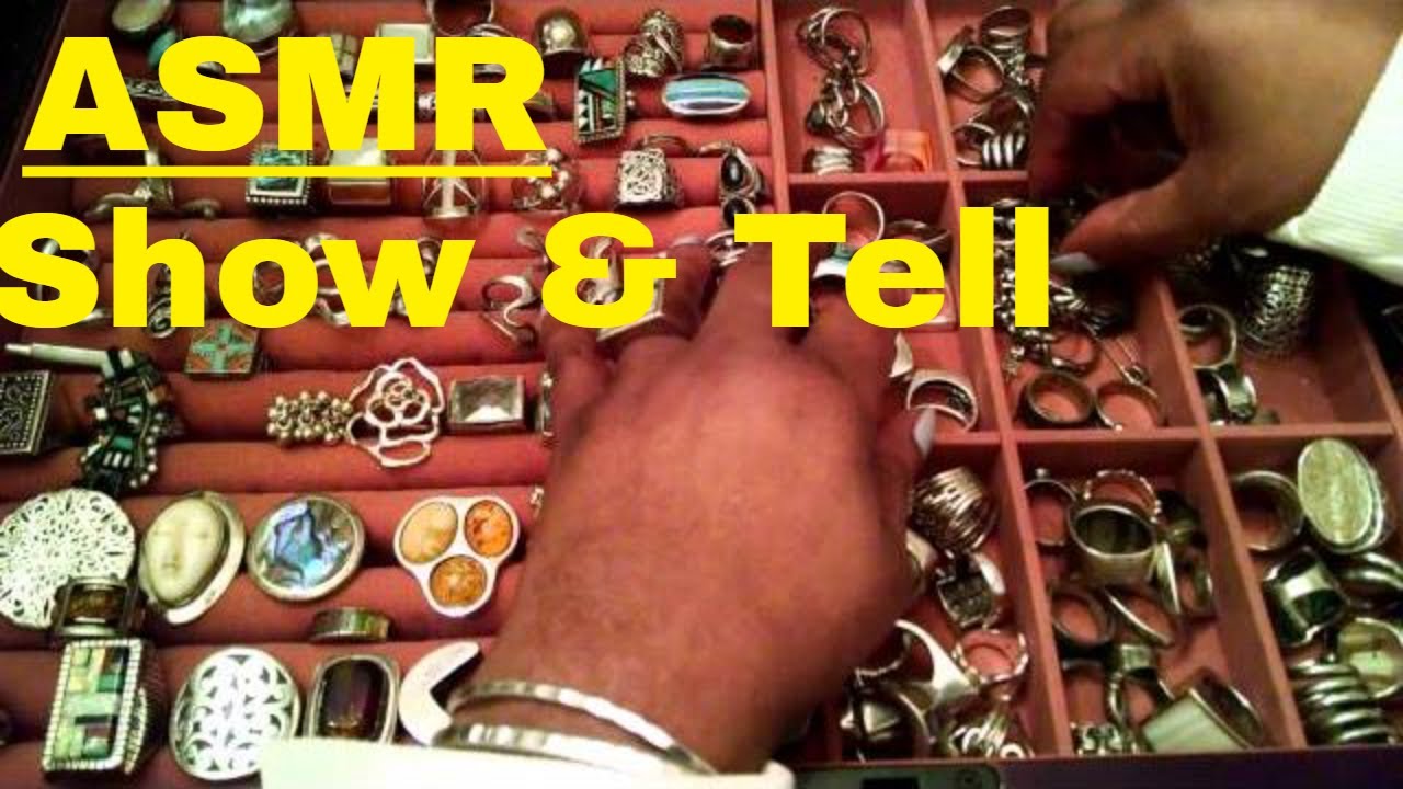 ASMR Show and Tell Jewelry Collection 💍💍💤 Whispering Gum Chewing Tapping