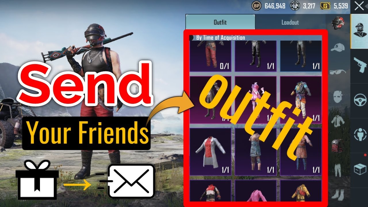 How to send outfits to your friend in PUBG | How to gift an outfit in PUBG