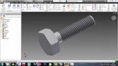 Cara membuat baut di Autodesk inventor