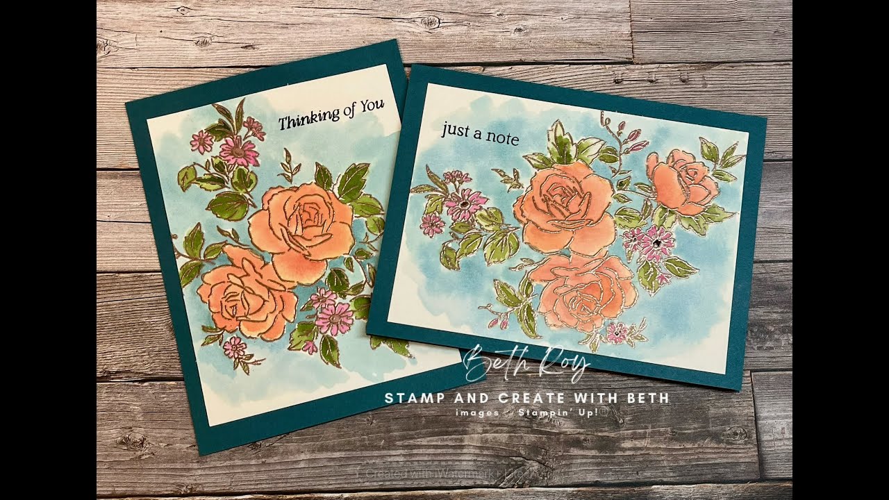 How-to: Watercolor heat embossed image - YouTube