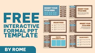 FREE Interactive Formal PPT Template by Rome | Animated Template