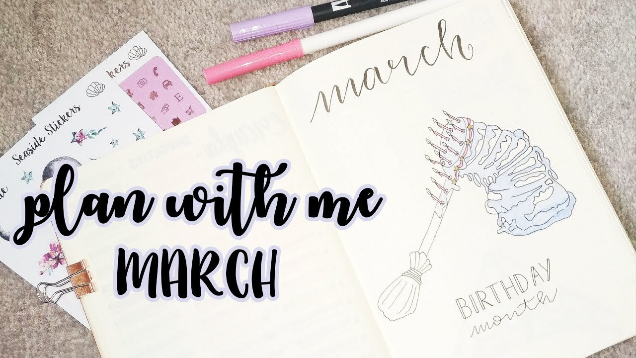 march set up 2018 - disney and birthday theme - bujo - bullet journal ...