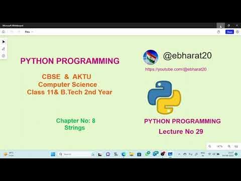 String Question in Python || Python|| CBSE 11th Class|| B.Tech 2nd Year ...